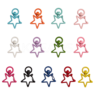 26Pcs 13 Colors Zinc Alloy Swivel Lobster Claw Clasps PALLOY-CJ0001-131-1