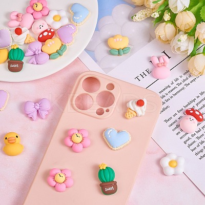 22Pcs 11 Styles Opaque Cute Resin Cabochons JX229A-1