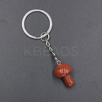 Synthetic Goldstone Mushroom Keychain MUSH-PW0002-03N-1