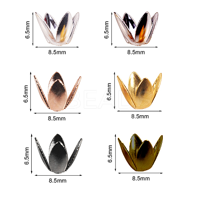 4-Petal Iron Flower Bead Caps IFIN-CJ0001-20-1