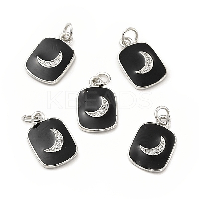 Brass Micro Pave Cubic Zirconia Pendants KK-E068-VB439-2-1