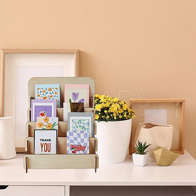 Wood Place Card Display Stands AJEW-WH0348-315-1