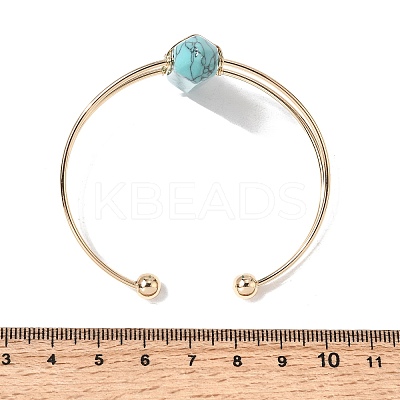 Women's Synthetic Cuff Bangles BJEW-L719-01G-05-1