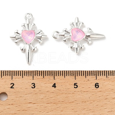 Rack Plating Alloy Rhinestones Pendants PALLOY-D028-06A-S-RS-1