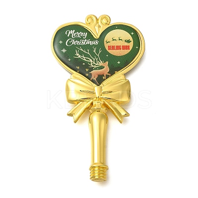 Christmas Deer Print Brass & Resin Wax Stamp Handles AJEW-A058-02A-1