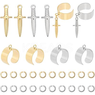 DIY Dagger Charm Cuff Ring Making Kit DIY-UN0003-66-1