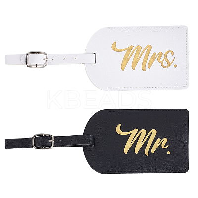4Pcs 2 Colors PU Leather Luggage Tag AJEW-GA0008-53-1