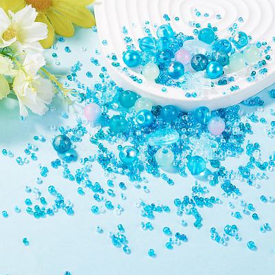 1Bag Mixed Styles Glass Beads GLAA-TADJ0001-10D-1