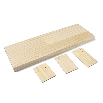 3-Slot Wooden Earring Display Card Stands LS-EDIS-R027-01B-03-1