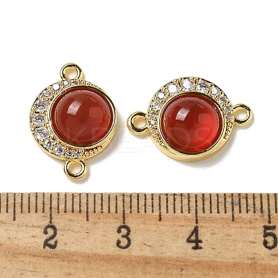 Brass Micro Pave Clear Cubic Zirconia Connector Charms KK-R210-30G-02-1