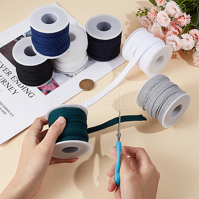 7 Bundles 7 Styles Flat Polycotton Hollow Cord OCOR-BC0006-15-1