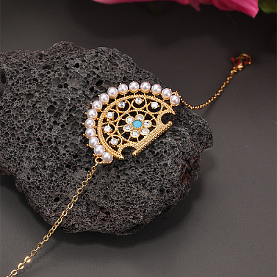 Brass Micro Pave Cubic Zirconia Link Bracelets for Women ZT3909-1