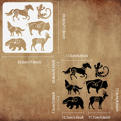 PET Hollow Out Drawing Painting Stencils DIY-WH0391-0303-1