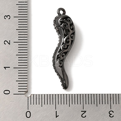 Rack Plating Brass Micro Pave Cubic Zirconia Pendant KK-A229-03G-B-1