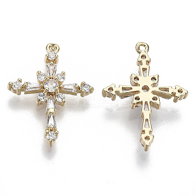 Brass Micro Pave Cubic Zirconia Pendants KK-R112-067-NF-1