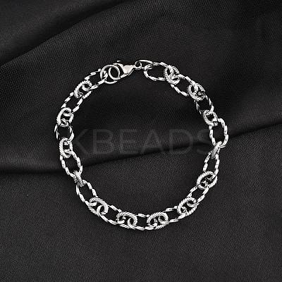Tarnish Resistant 304 Stainless Steel Figaro Chain Bracelets BJEW-P237-24P-1