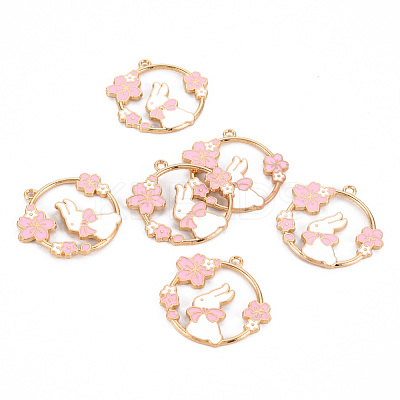 Eco-Friendly Alloy Enamel Pendants ENAM-T011-54-NR-1