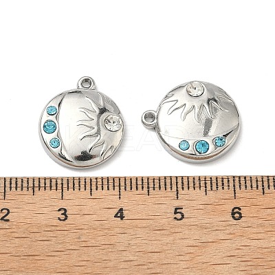 304 Stainless Steel Rhinestone Pendants STAS-L308-06P-1