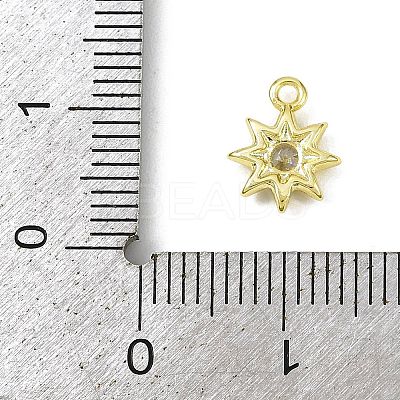 Brass Pave Clear Cubic Zirconia Pendants KK-L238-12G-1