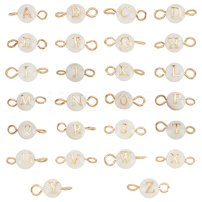 1 Set 26 Styles Natural Freshwater Shell Beads Connector Charms FIND-PH0008-08-1