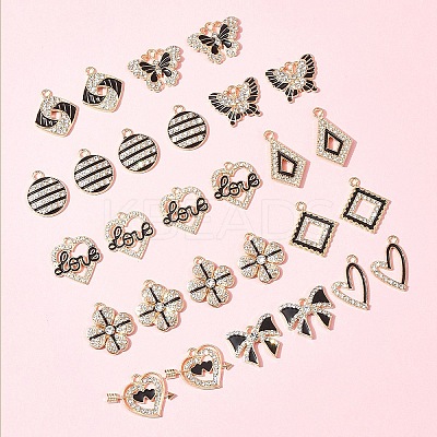 28Pcs 11 Styles Alloy Enamel Pendants FIND-FS0003-24-1