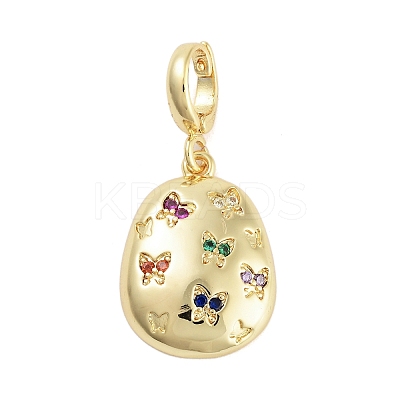 Brass with Cubic Zirconia Pendants KK-G496-04G-1
