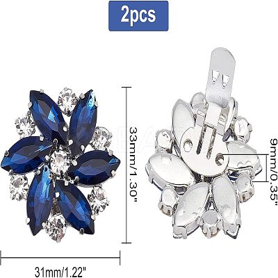 2Pcs Detachable Glass Rhinestone Shoe Decoration DIY-FG0003-29-1