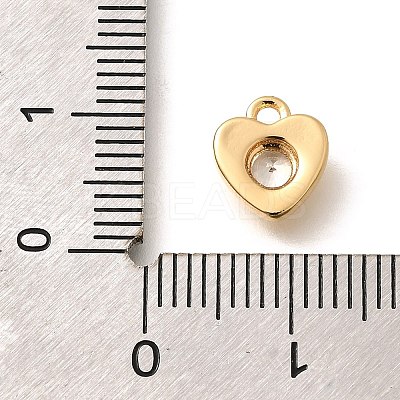 Brass Micro Pave Cubic Zirconia Charms KK-C085-20G-1
