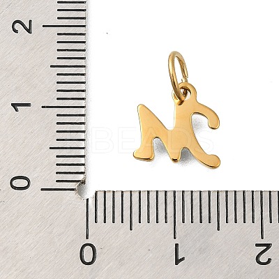 Ion Plating(IP) 304 Stainless Steel Enamel Alphabet Charms STAS-F308-02G-M-1