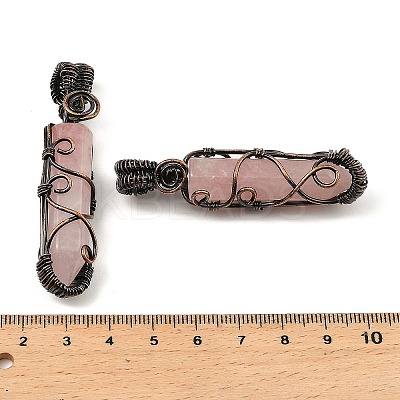 Natural Rose Quartz Pendants G-K338-28R-01-1