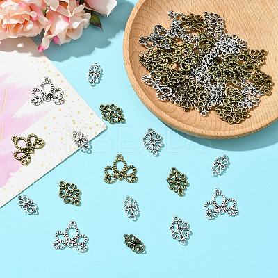 60Pcs 6 Styles Tibetan Style Links/Connectors TIBE-YW0001-68-1-1