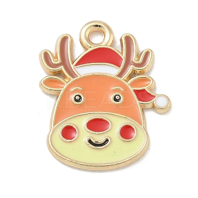 Christmas Alloy Enamel Pendants ENAM-K074-01G-14-1
