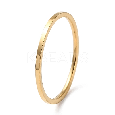 Ion Plating(IP) 304 Stainless Steel Simple Plain Band Finger Ring for Women Men RJEW-F152-05G-1