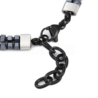 Synthetic Non-magnetic Hematite Beaded Bracelets BJEW-S156-04P-A-1