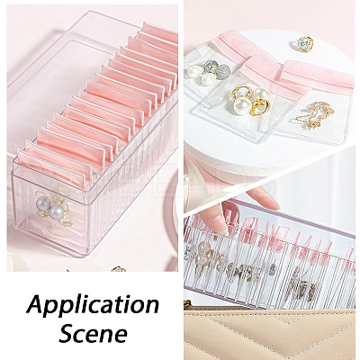 Rectangle Transparent ABS Plastic Jewelry Storage Boxes with Lid and PVC Bags CON-WH20001-17B-1