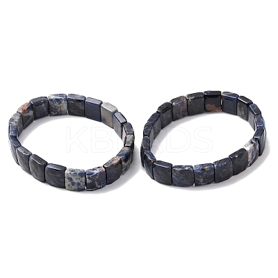 Natural Sodalite Faceted Beaded Stretch Bracelets for Women BJEW-K251-08H-1