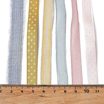 18 Yards 6 Colors Polyester Ribbon SRIB-C001-B01-1