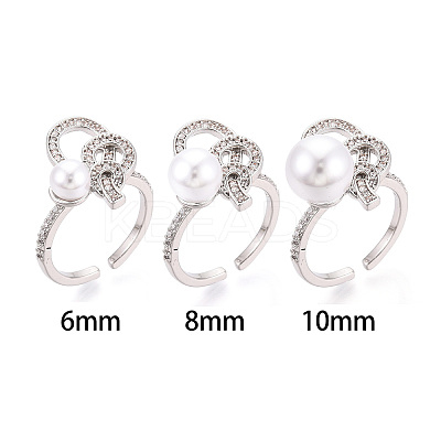 Knot Brass Micro Pave Cubic Zirconia Cup Peg Ring Settings KK-N274-23P-1