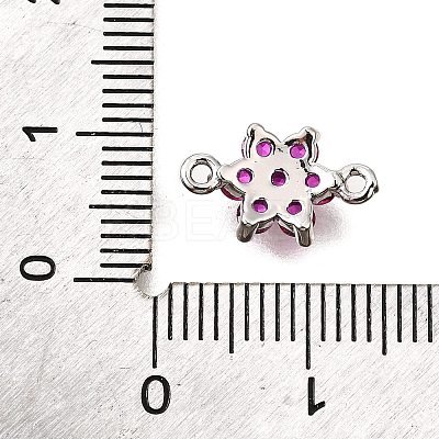 Brass Micro Pave Orchid Cubic Zirconia Links KK-D356-02A-P-1