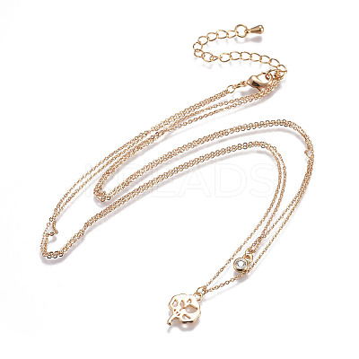 Brass Tiered Necklaces NJEW-JN02384-02-1