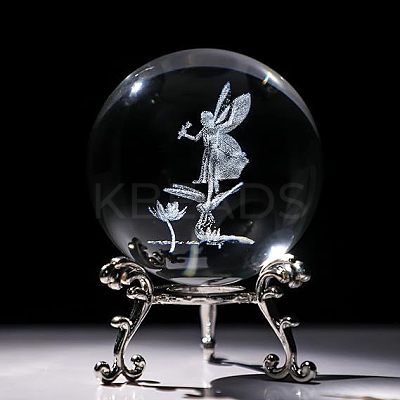 Inner Carving Glass Crystal Ball Diaplay Decoration PW-WG80134-05-1