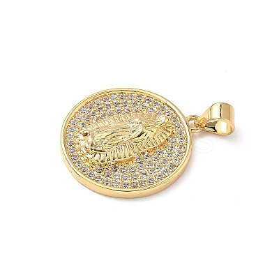 Brass Micro Pave Cubic Zirconia Pendants KK-D426-10G-1