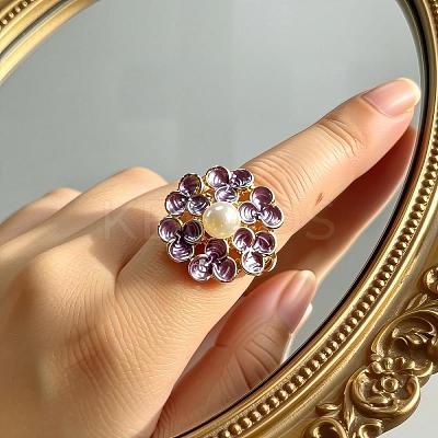 Zinc Alloy Enamel Cuff Open Rings for Women WZ6536-3-1