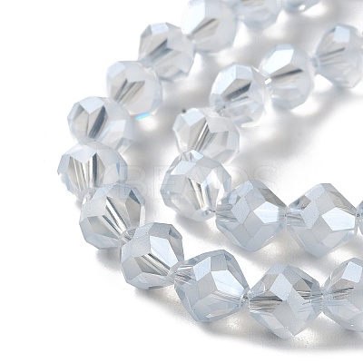 Electroplate Transparent Glass Beads Strands X-EGLA-I019-PL03-1