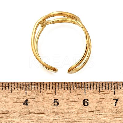 304 Stainless Steel Hollow Oval Open Cuff Rings RJEW-M072-03G-1