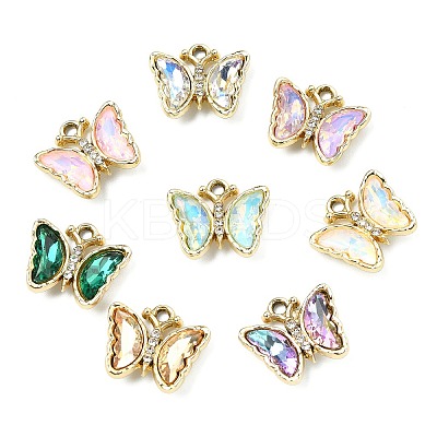 32Pcs 8 Colors Alloy Rhinestone Pendants FIND-CJ0005-13-1