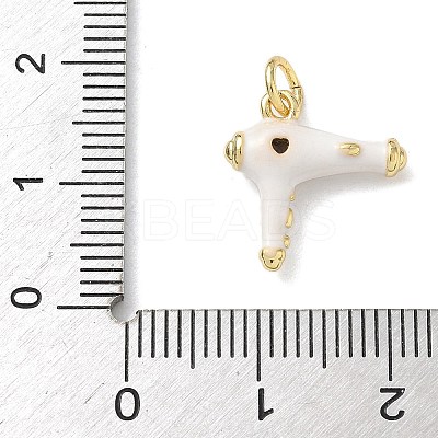 Brass Micro Pave Cubic Zirconia Charms KK-B155-17G-1