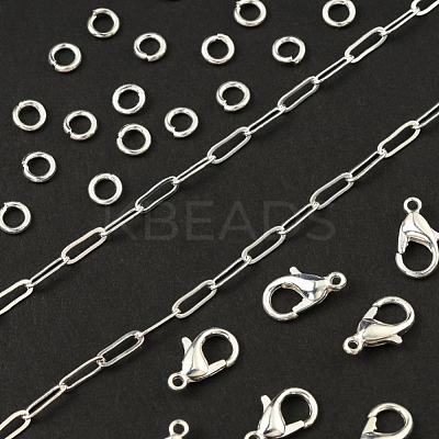 DIY Paperclip Chains Jewelry Set Making Kit DIY-YW0005-30S-1