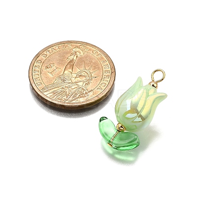 UV Plated Acrylic Pendants PALLOY-TA00270-1