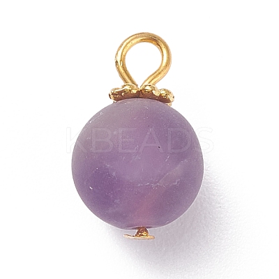 Frosted Natural & Synthetic Gemstone Charms PALLOY-JF01386-1